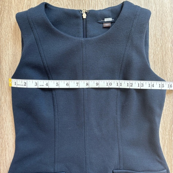 Tommy Hilfiger Dress Womens Size 4 Navy Sleeveless Shift Pockets Nautical Career - Picture 8 of 11